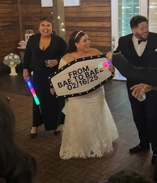 Black and White Marquee Wedding Reception Entrance Sign
