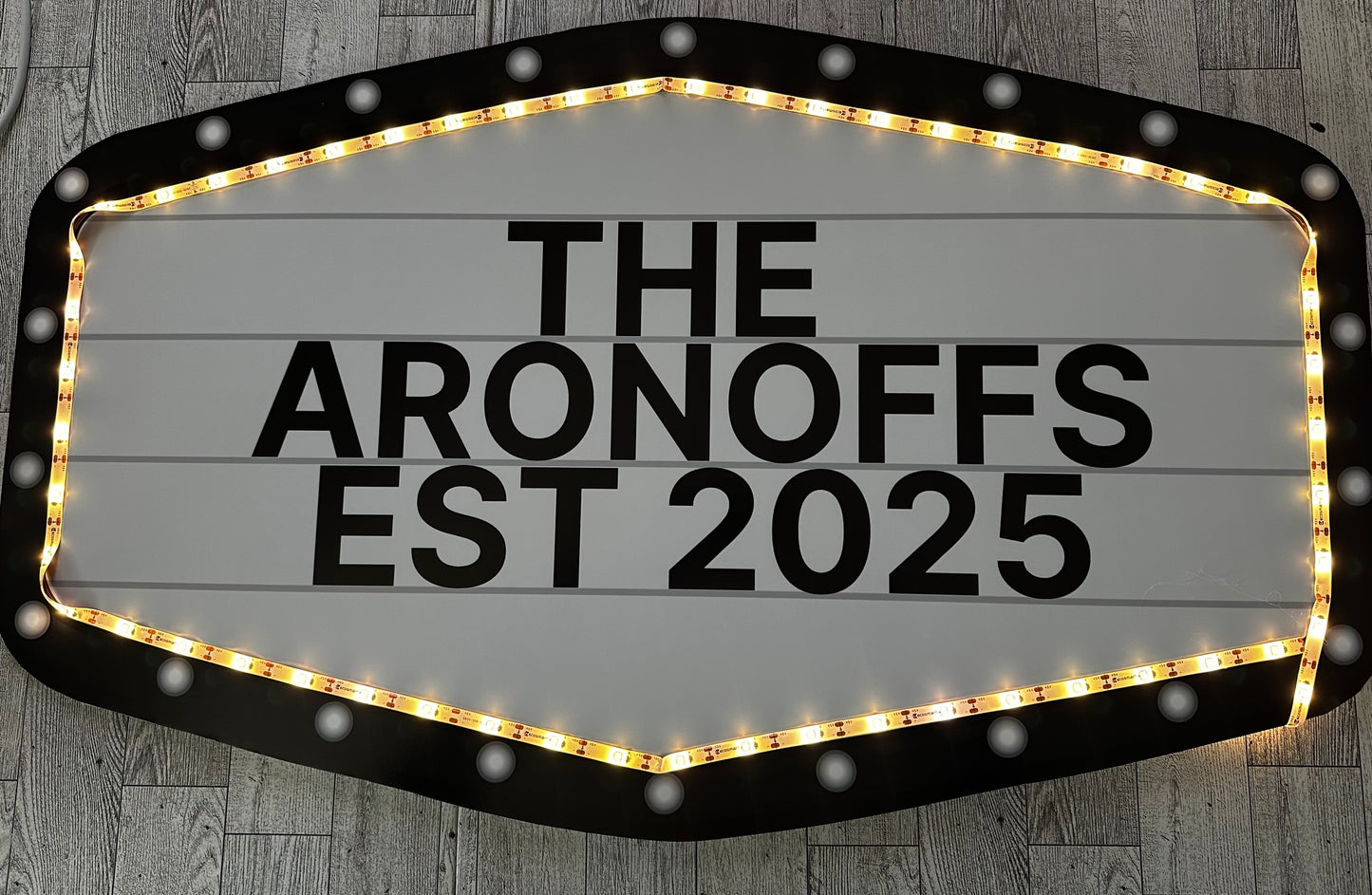 Black and White Marquee Wedding Reception Entrance Sign
