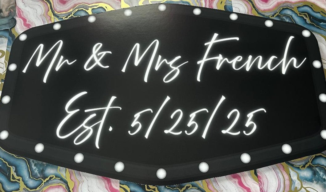 Black and White Angled Hexagon Wedding Reception Entrance Sign