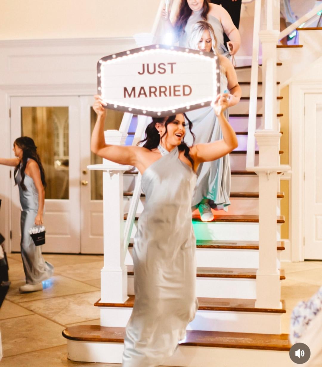 Black and White Marquee Wedding Reception Entrance Sign