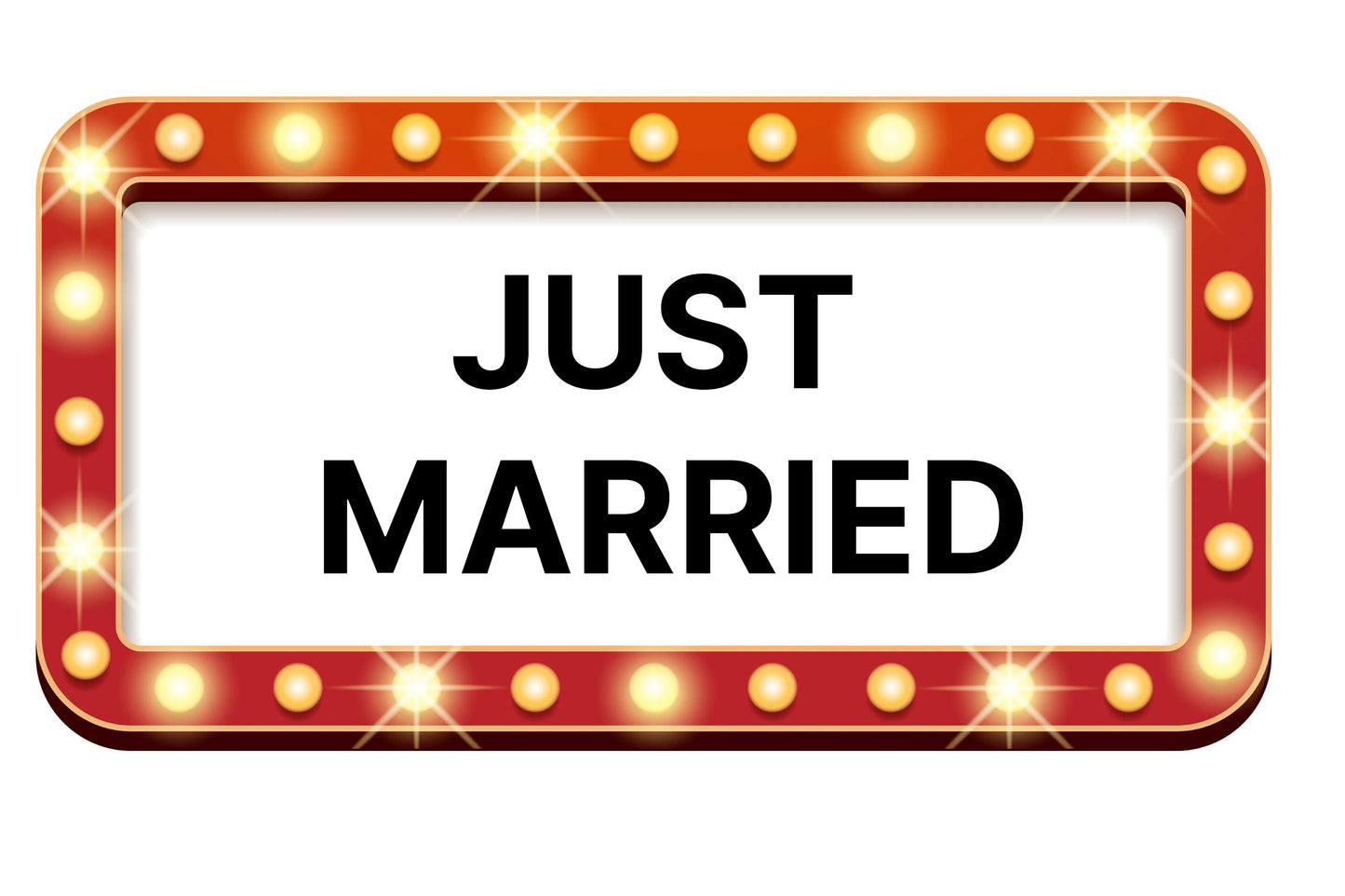 Red and Gold Rectangle Wedding Reception Entrance Sign