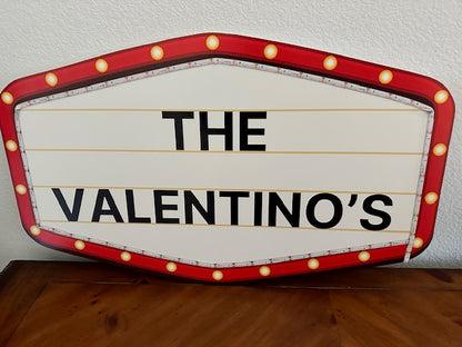 Red and Gold Marquee Wedding Reception Entrance Sign