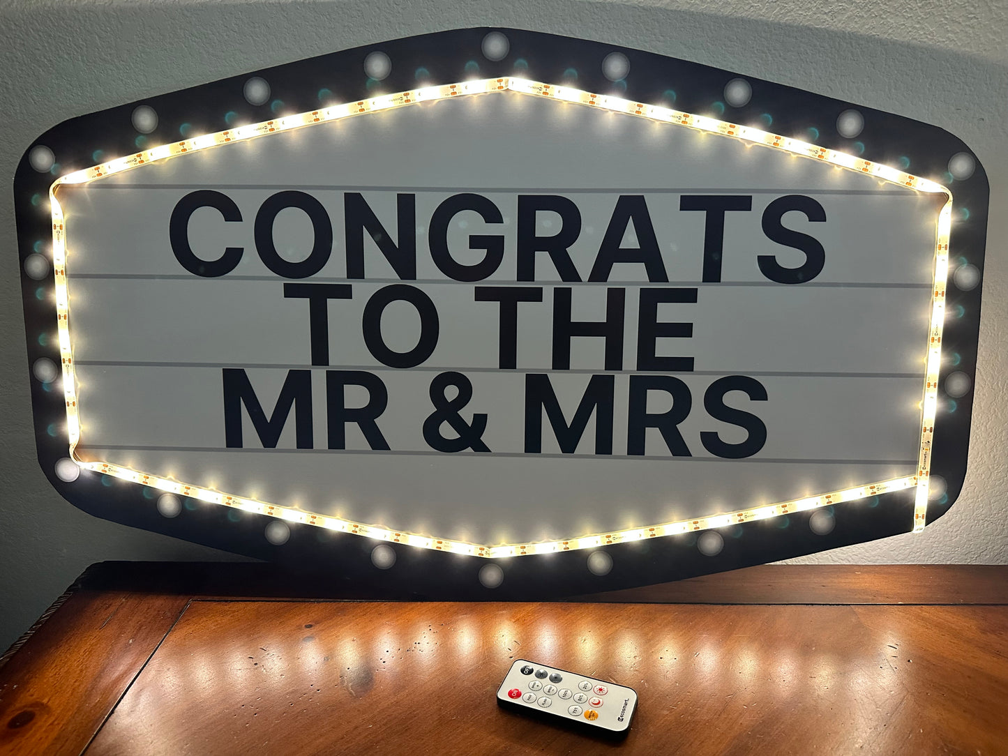 Black and White Marquee Wedding Reception Entrance Sign