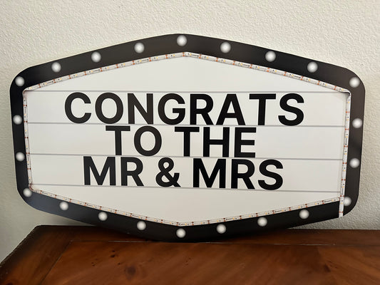 Black and White Marquee Wedding Reception Entrance Sign