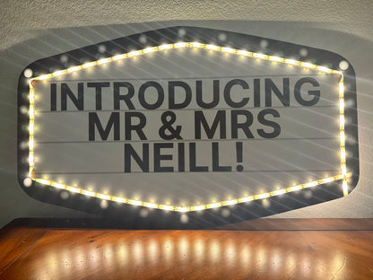 Black and White Marquee Wedding Reception Entrance Sign