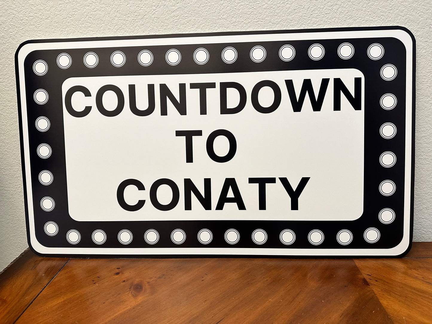 Rectangle Black and White Marquee Wedding Reception Entrance Sign