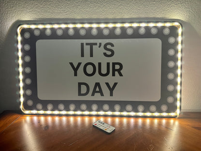 Rectangle Black and White Marquee Wedding Reception Entrance Sign