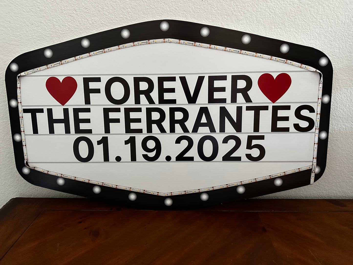 Black and White Marquee Wedding Reception Entrance Sign