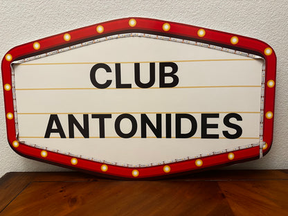 Red and Gold Marquee Wedding Reception Entrance Sign