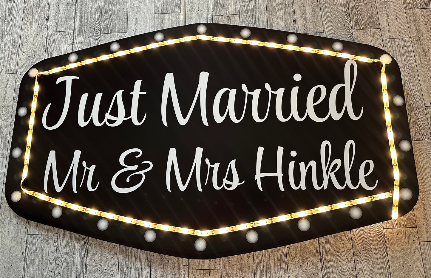 All Black Marquee Wedding Reception Entrance Sign