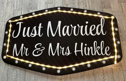 All Black Marquee Wedding Reception Entrance Sign