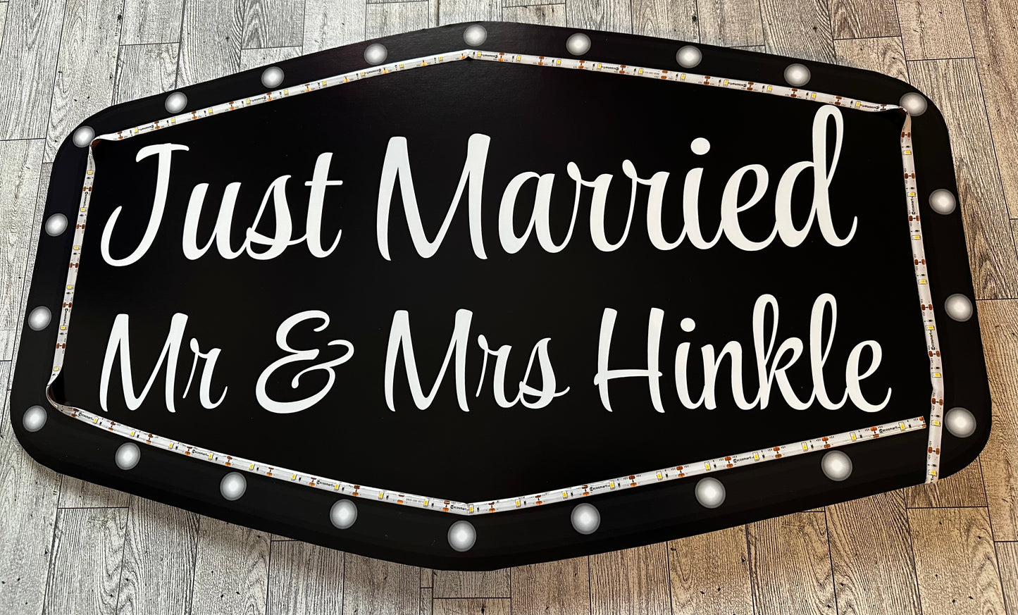 All Black Marquee Wedding Reception Entrance Sign