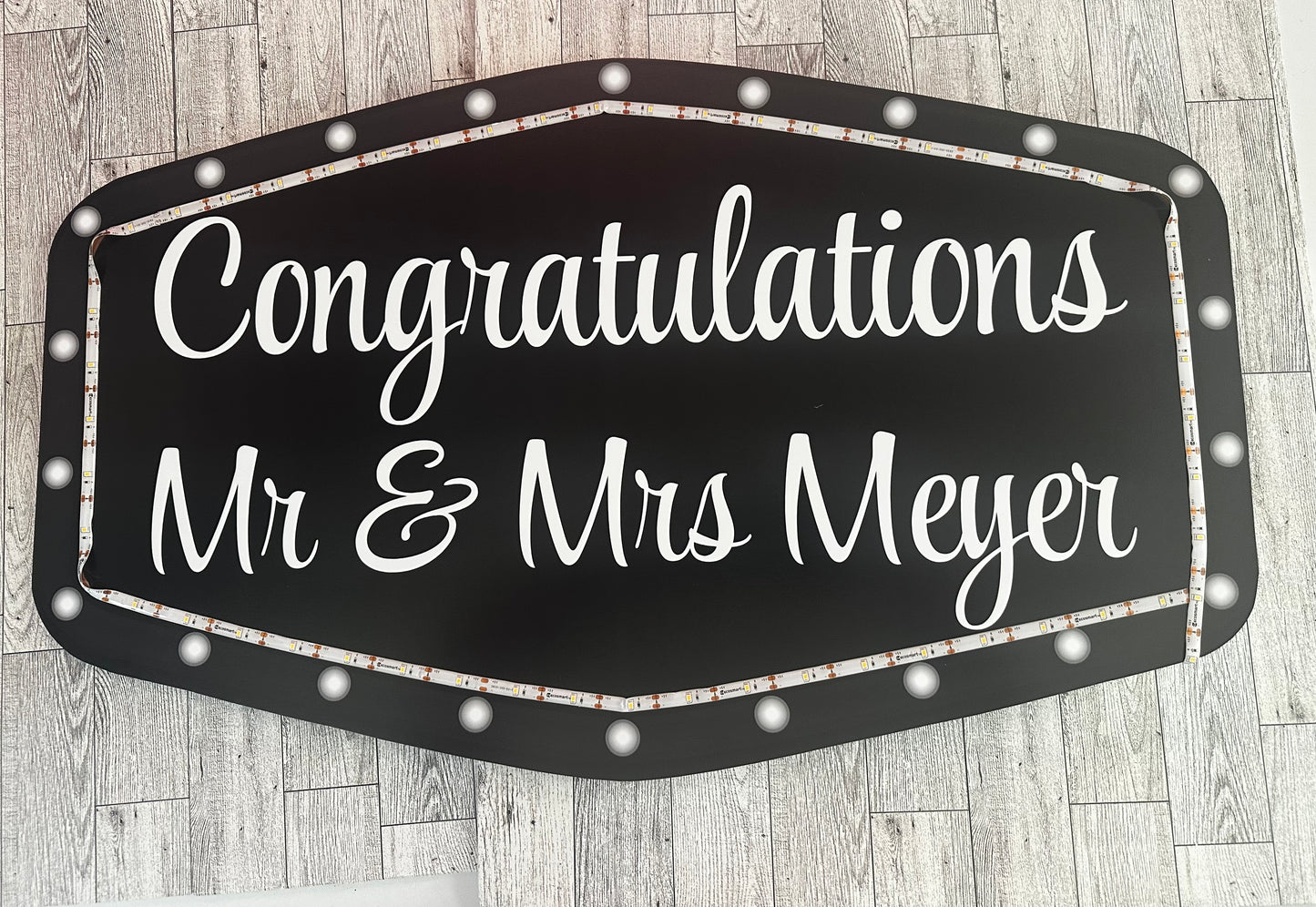 All Black Marquee Wedding Reception Entrance Sign