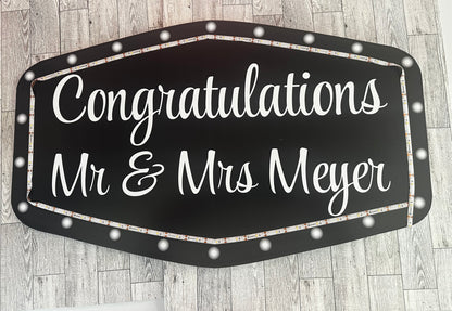 All Black Marquee Wedding Reception Entrance Sign