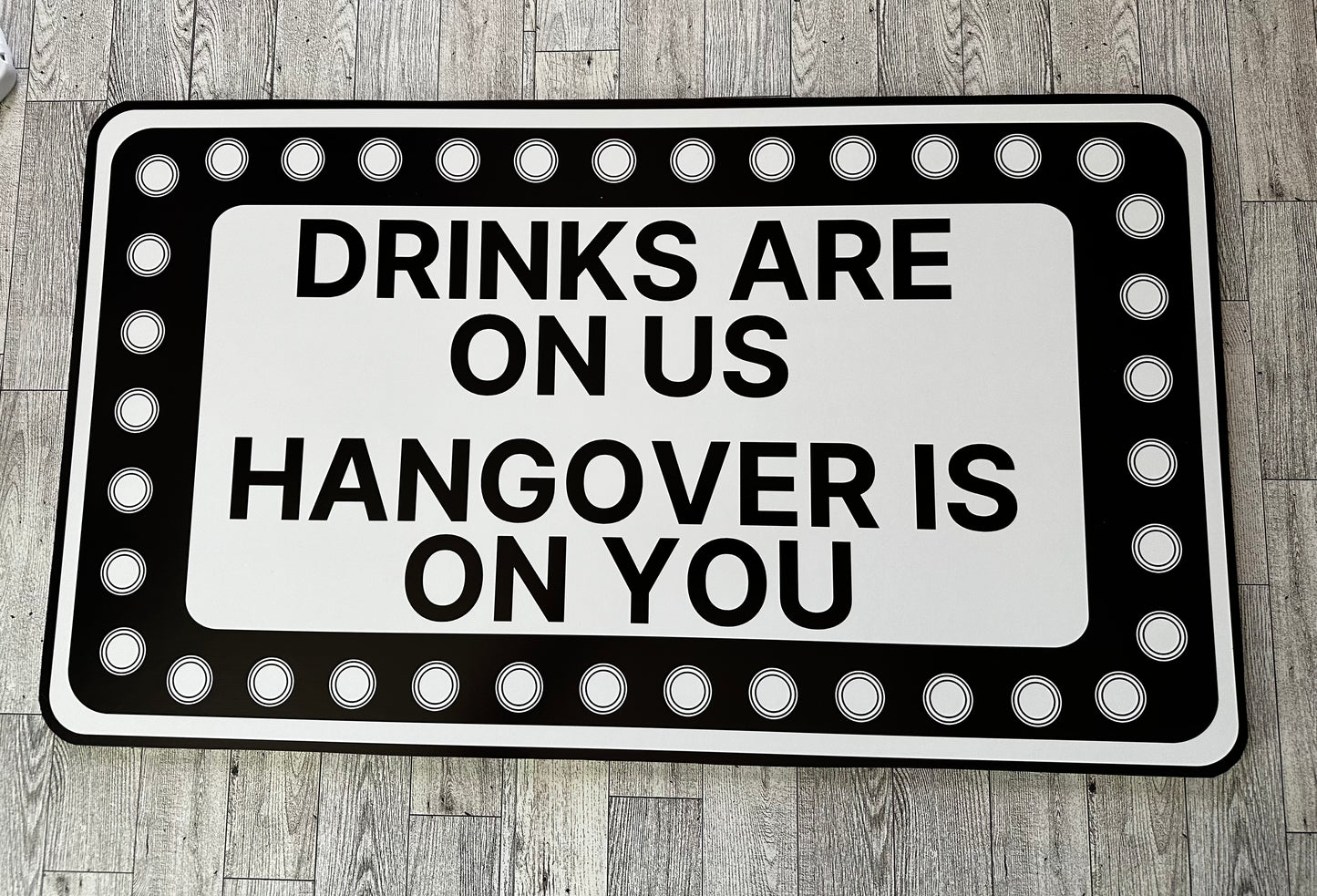 Rectangle Black and White Marquee Wedding Reception Entrance Sign