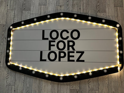 Black and White Marquee Wedding Reception Entrance Sign