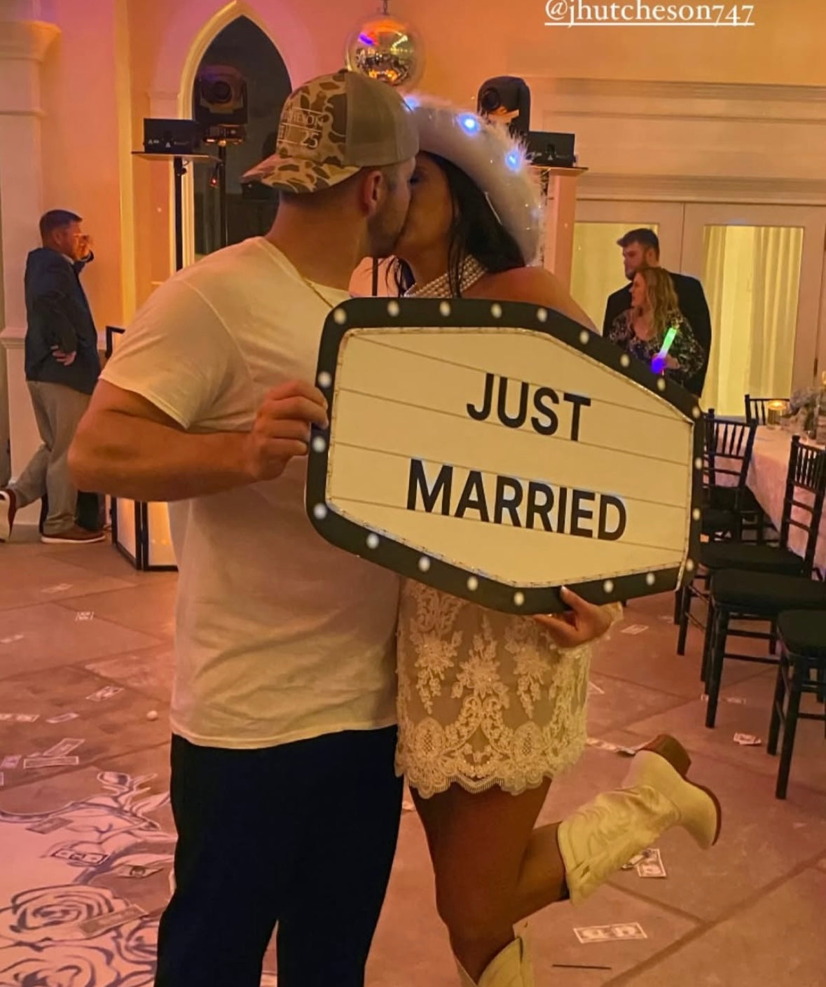 Black and White Marquee Wedding Reception Entrance Sign
