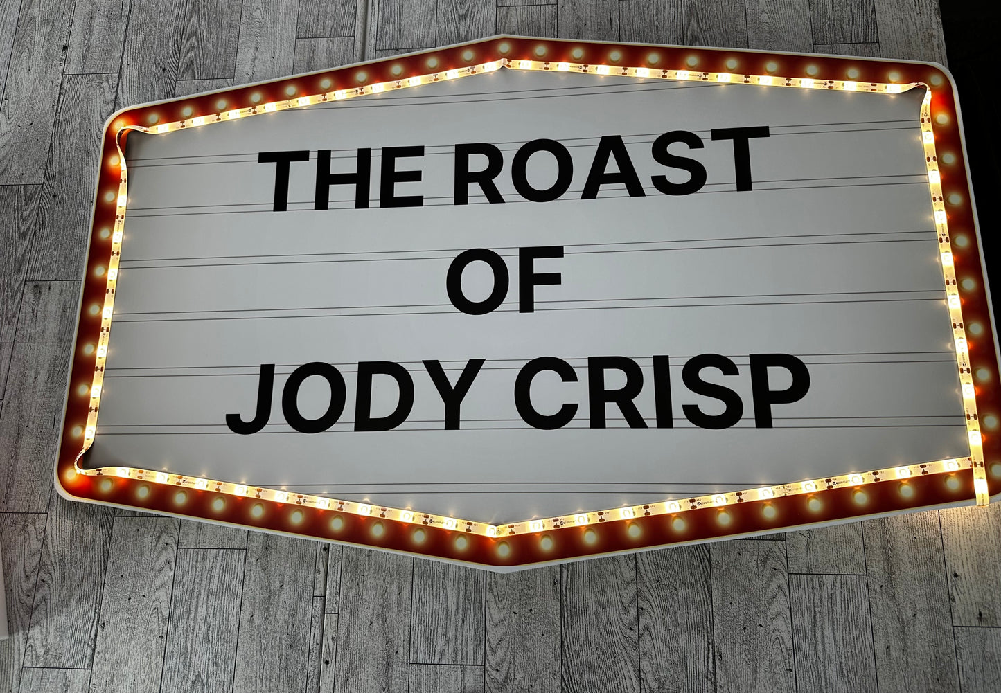 Large Red and Gold Marquee Wedding Reception Entrance Sign