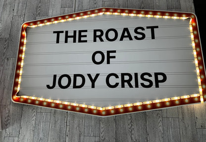 Large Red and Gold Marquee Wedding Reception Entrance Sign