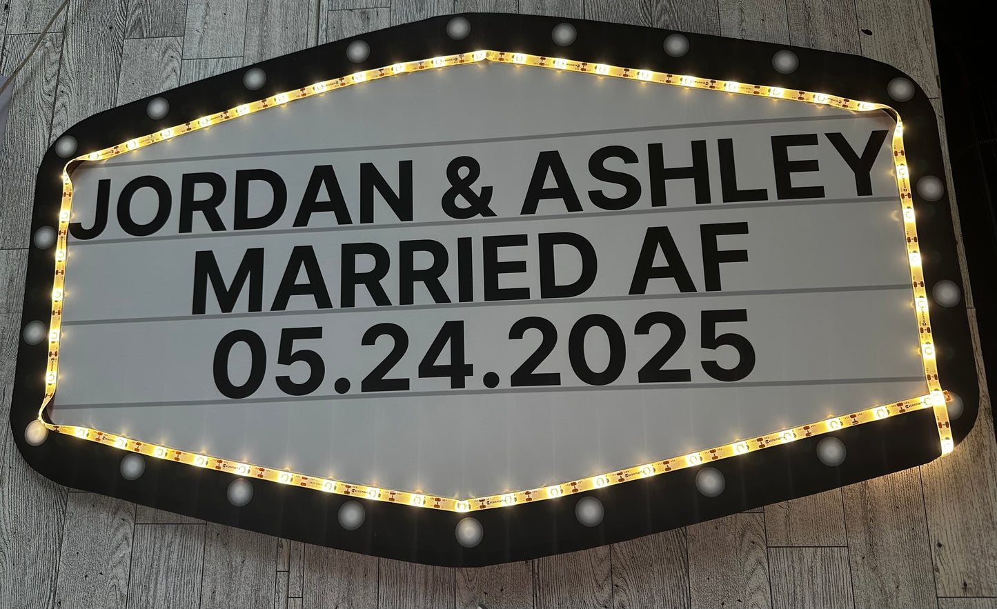 Black and White Marquee Wedding Reception Entrance Sign