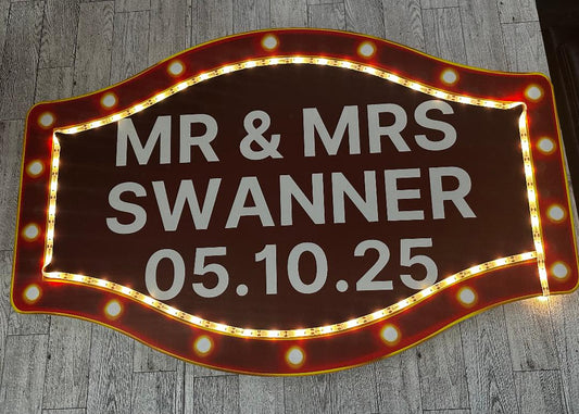 Red and Gold Bell Wedding Reception Entrance Sign