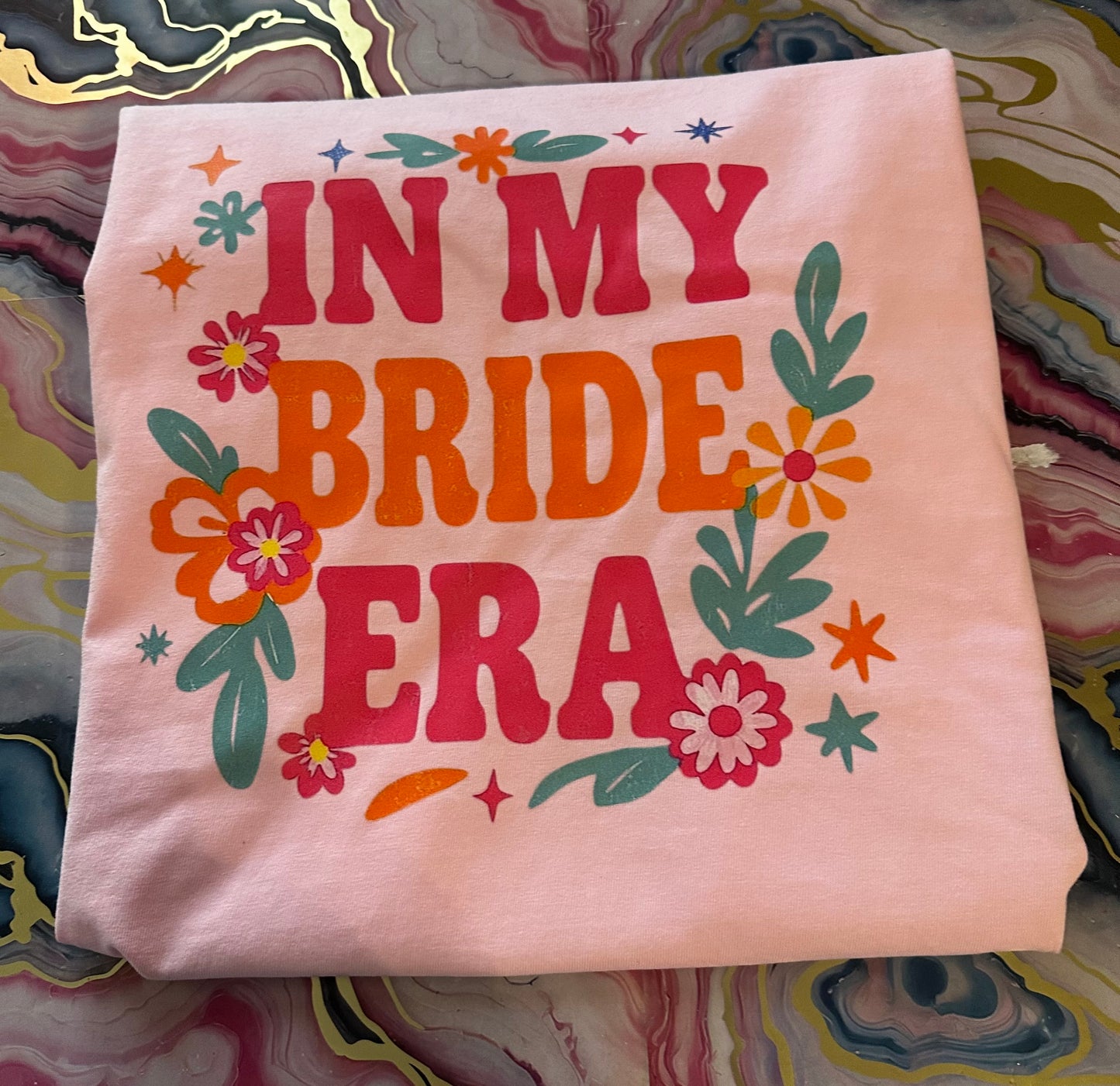 In My Bride Era floral t-shirt