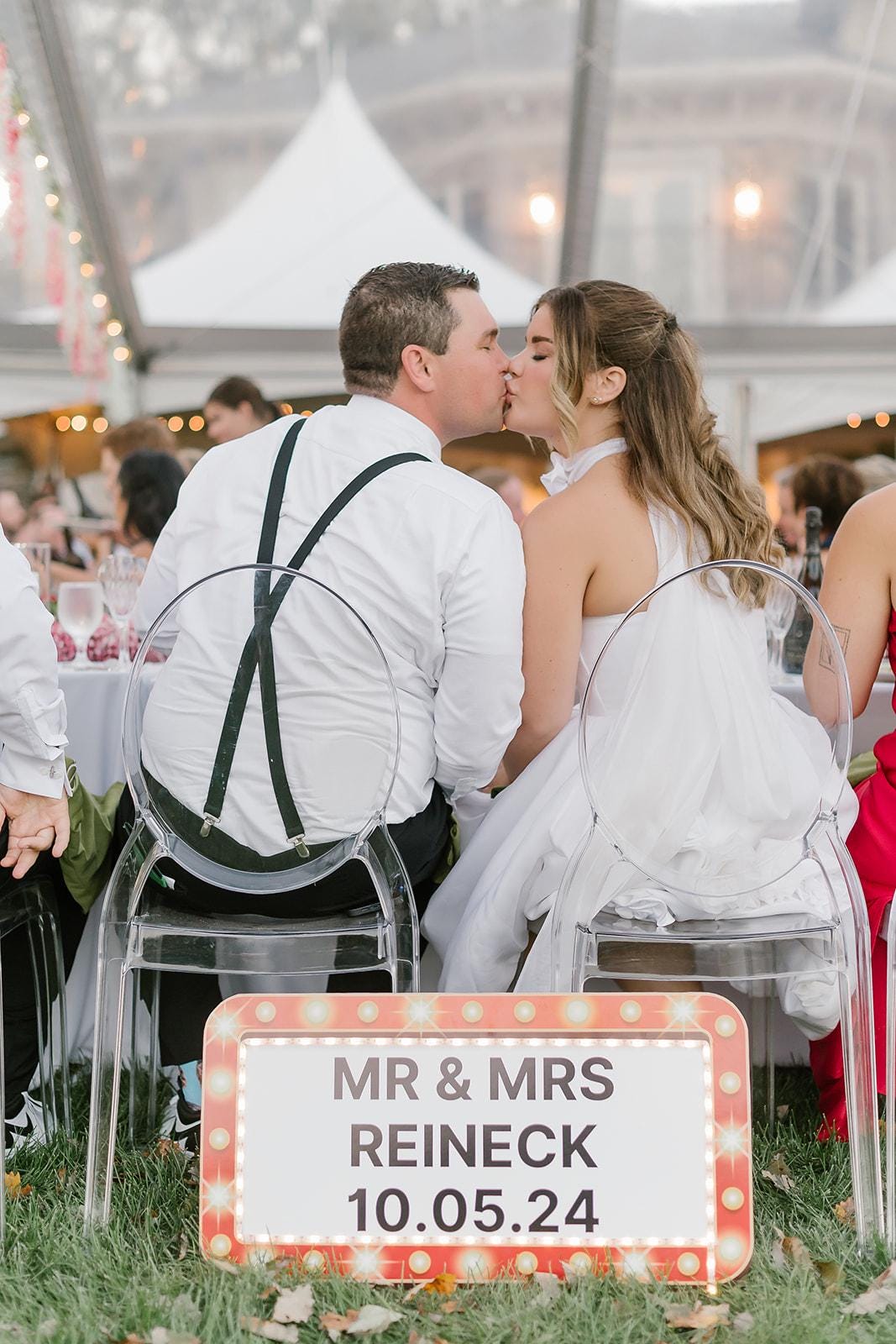 Red and Gold Rectangle Wedding Reception Entrance Sign