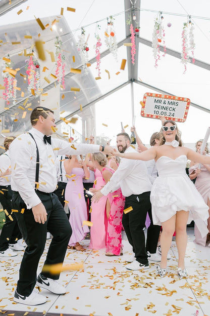 Red and Gold Rectangle Wedding Reception Entrance Sign