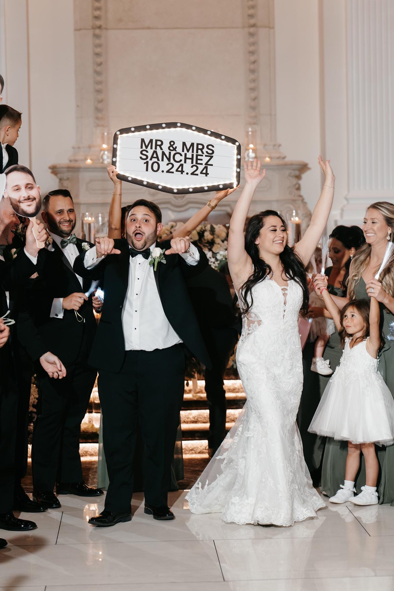 Black and White Marquee Wedding Reception Entrance Sign