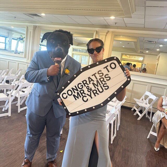 Black and White Marquee Wedding Reception Entrance Sign