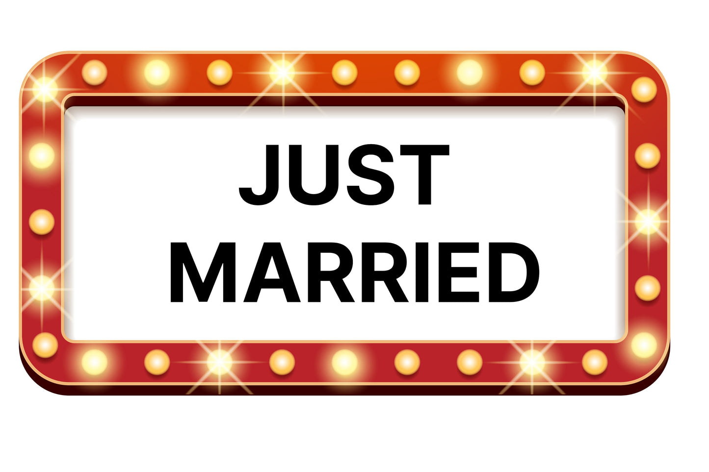 Red and Gold Rectangle Wedding Reception Entrance Sign