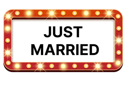 Red and Gold Rectangle Wedding Reception Entrance Sign